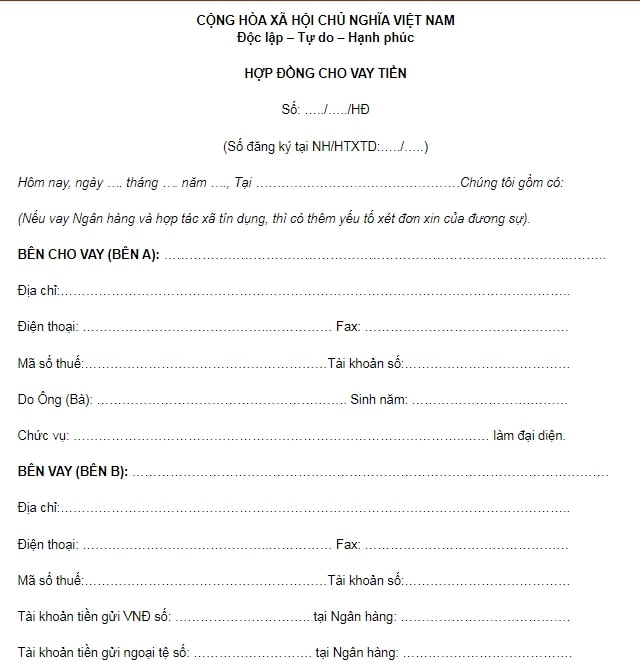 Hợp đồng vay mua nhà
