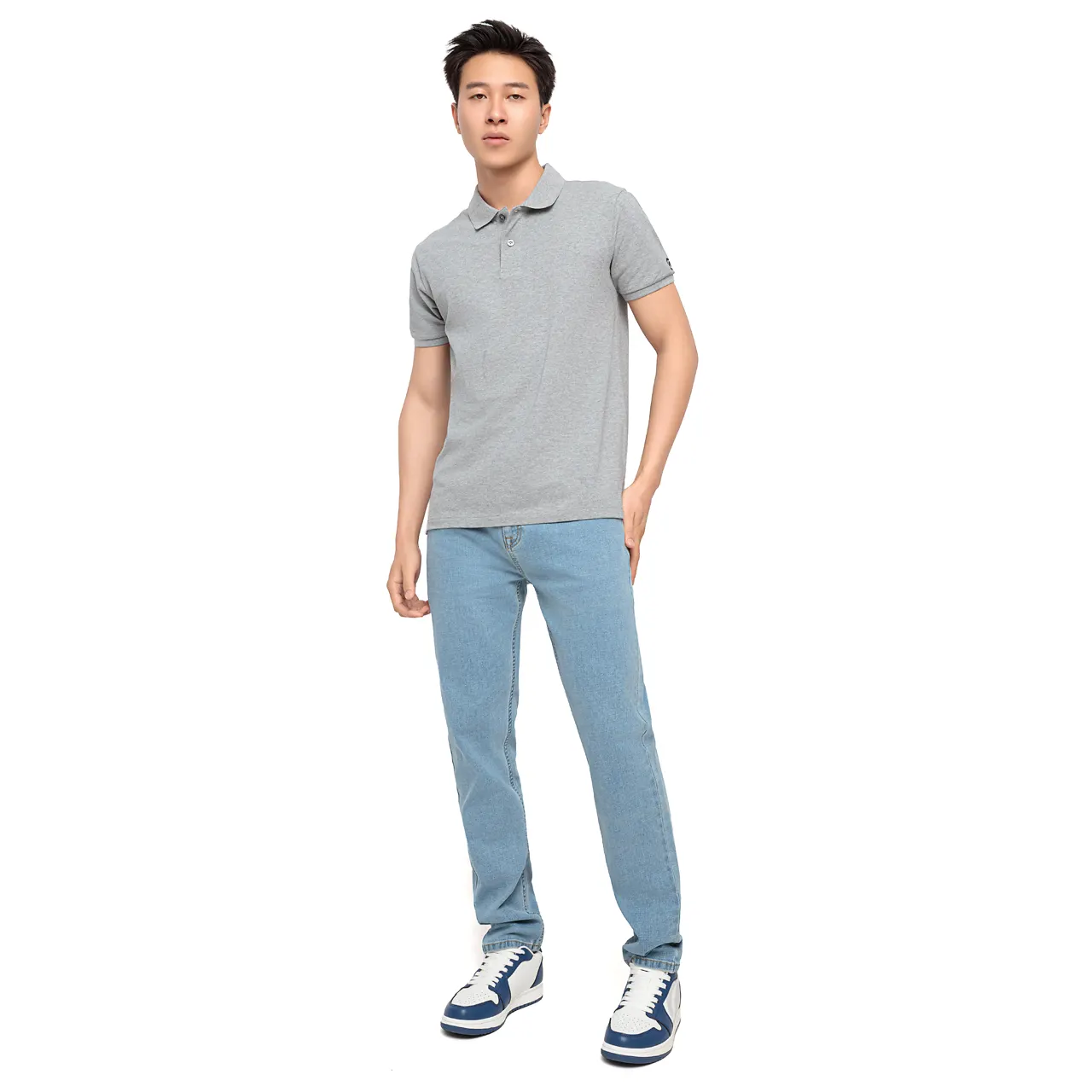 Áo polo với quần jeans nam