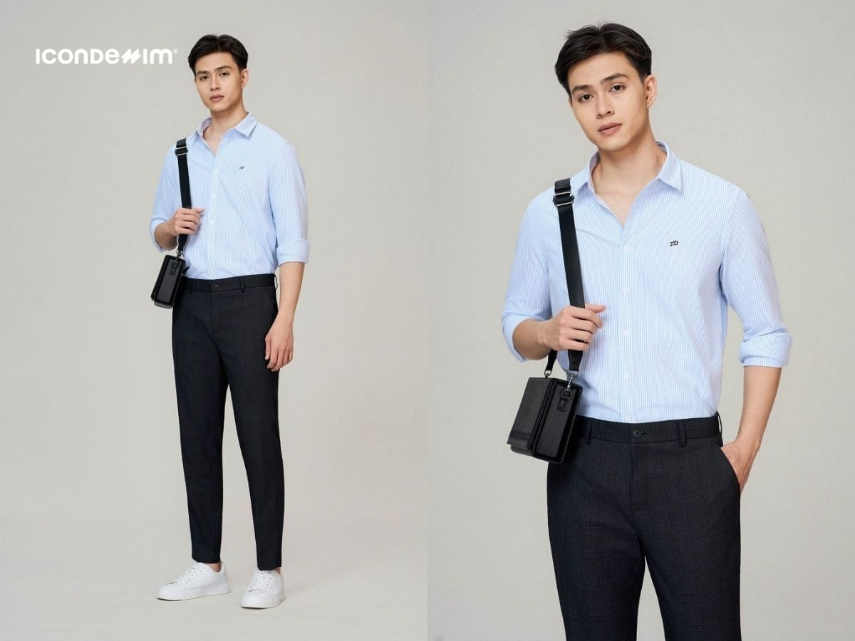Set đồ lịch sự, kinh điển với sơ mi tay dài và quần tây