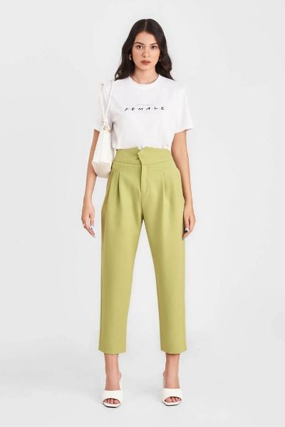 Quần baggy nữ phối áo thun
