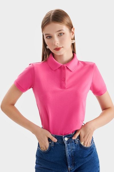 Áo polo màu hồng công sở