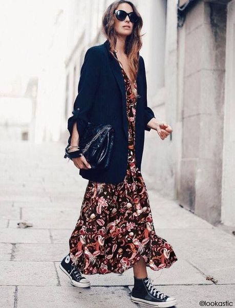 Sự phóng khoáng khi phối đầm maxi và blazer rộng