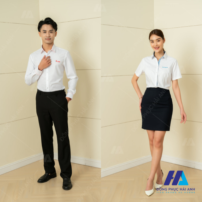 Đồng phục quần tây và chân váy công ty BĐS chuyên nghiệp
