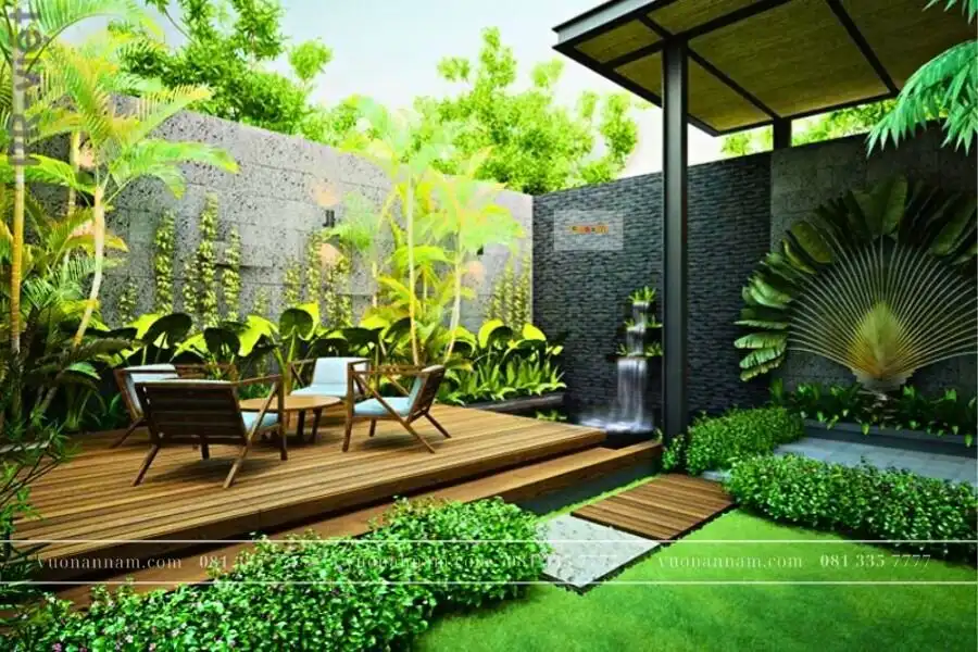 Trang trí không gian sân vườn với cây xanh
