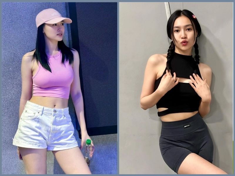 Áo ba lỗ và quần short nữ