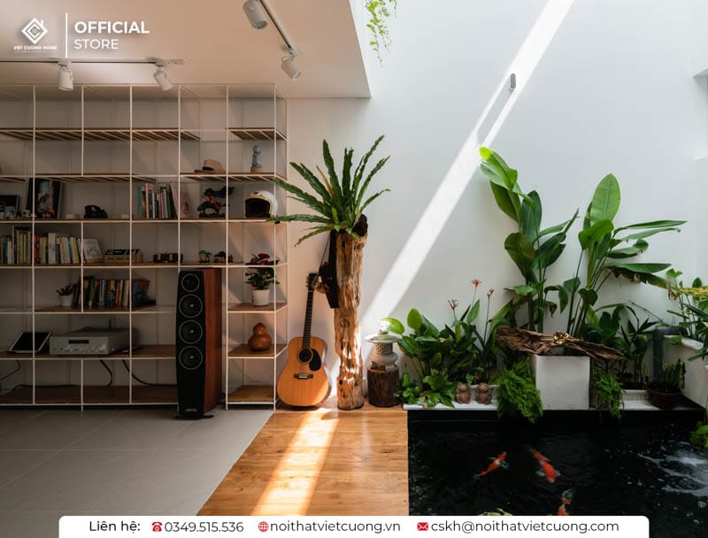 Bề mặt gỗ và đá tự nhiên