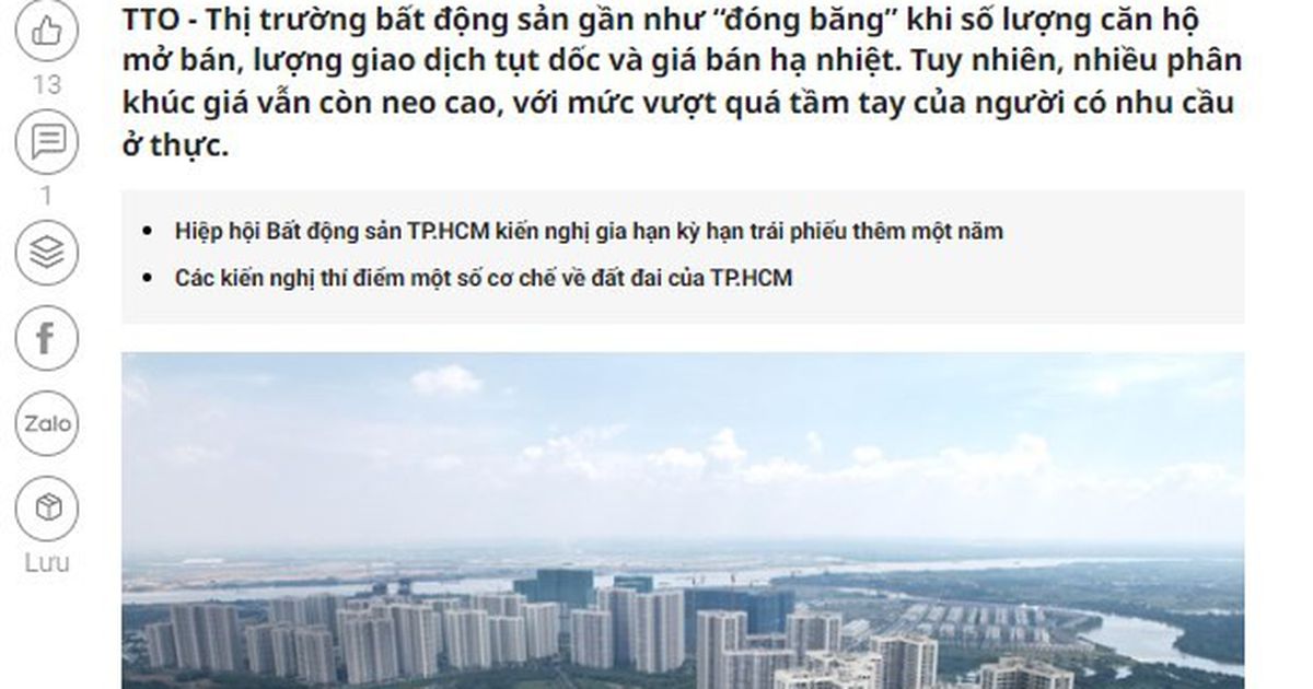 Biểu đồ giá bất động sản