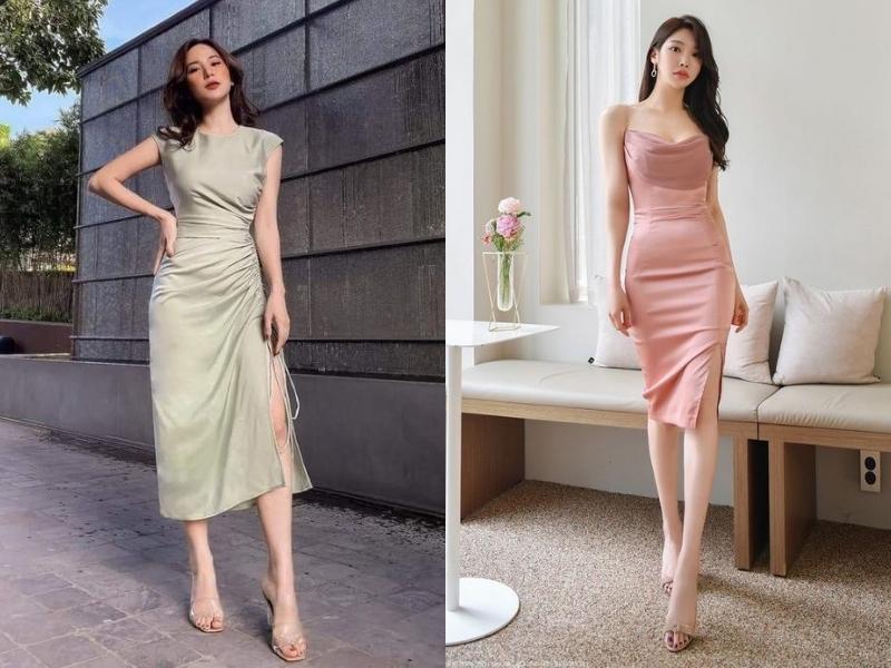 đầm vải lụa nữ tính