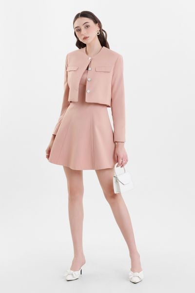 Blazer phối váy liền dáng xòe