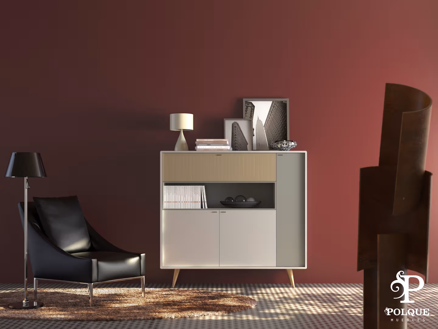 Tủ phong cách Nordic với thiết kế tối giản