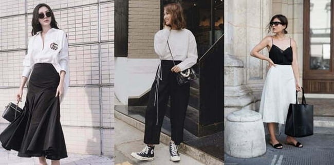 Đen và trắng là nền tảng an toàn nhất của nhiều bộ đồ hiện đại
