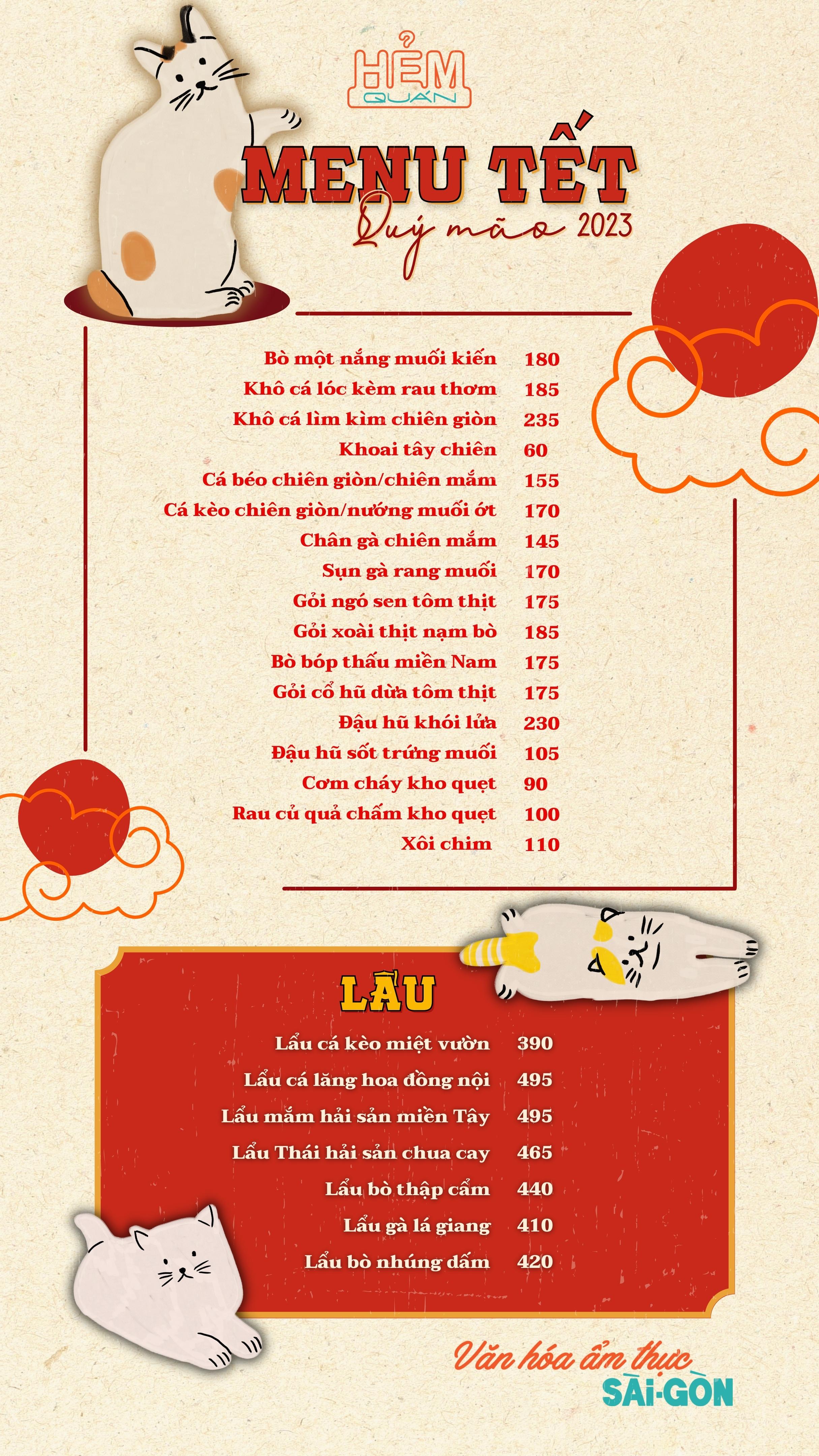 Thực đơn Tết được trình bày đẹp mắt
