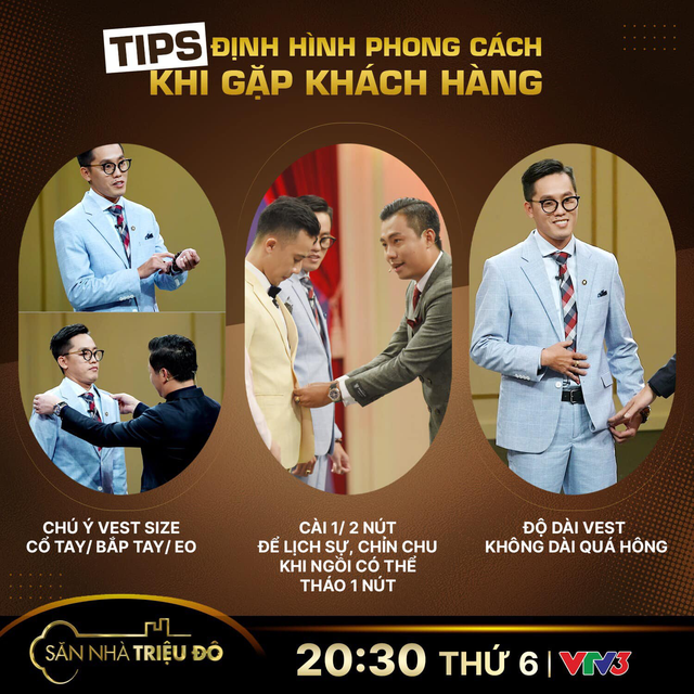 Cài khuy suit đúng cách giúp môi giới trông gọn gàng và tự tin hơn