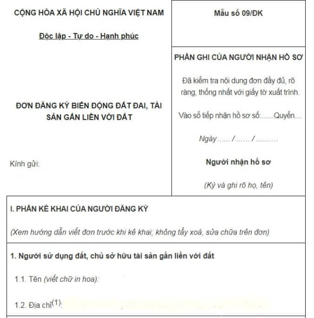 Đăng ký biến động đất đai