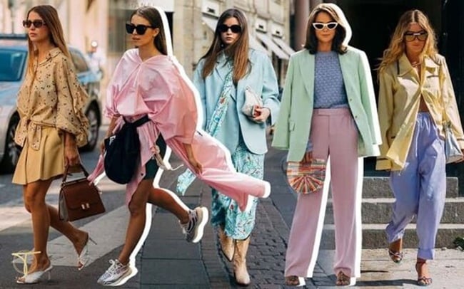 Pastel giúp trang phục sáng hơn nhưng không gây chói như màu bão hòa cao
