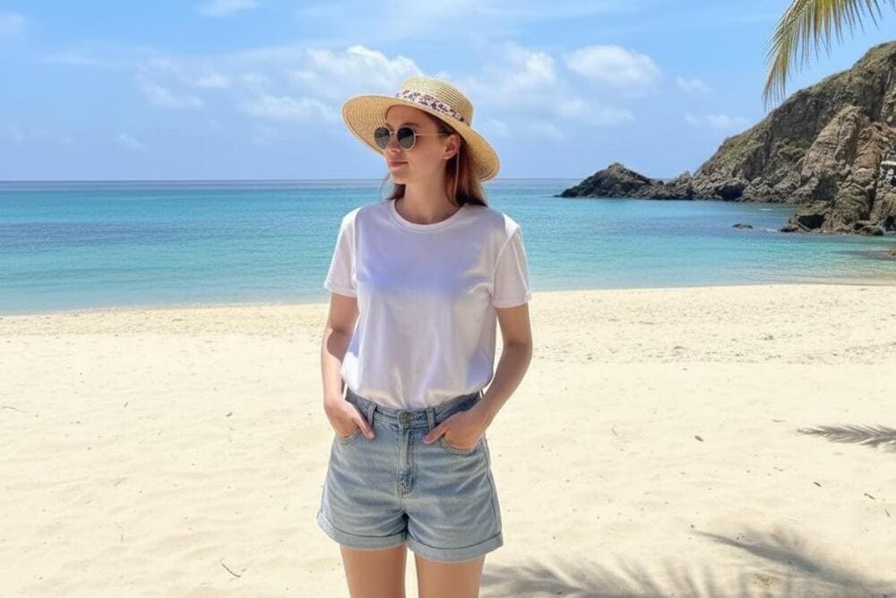 Áo thun oversize đi biển