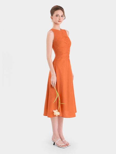 Đầm midi linen