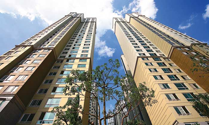 Mặt tiền chung cư hiện đại