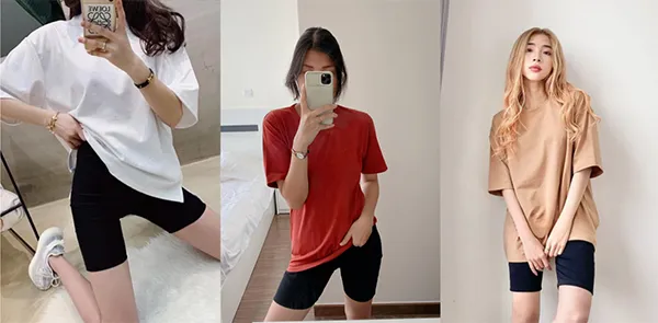 Quần thể thao mix áo thun oversize