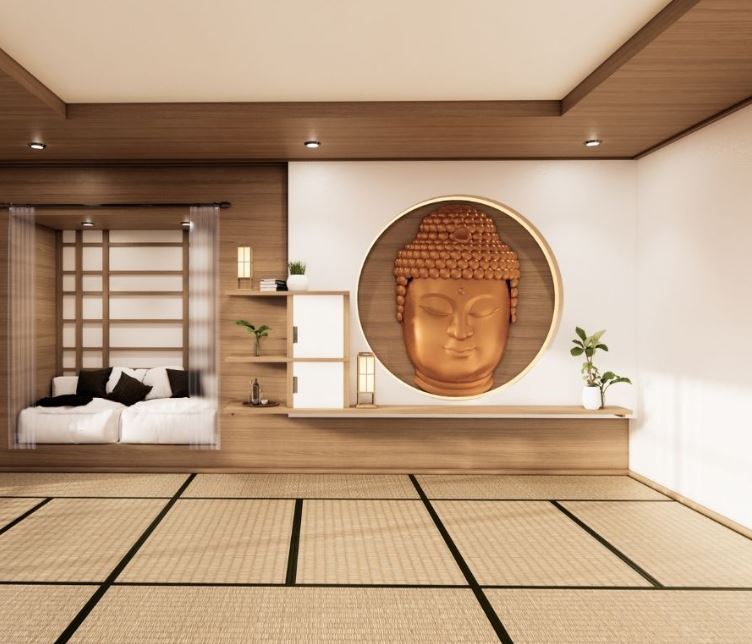 Phòng khách Zen gọn gàng