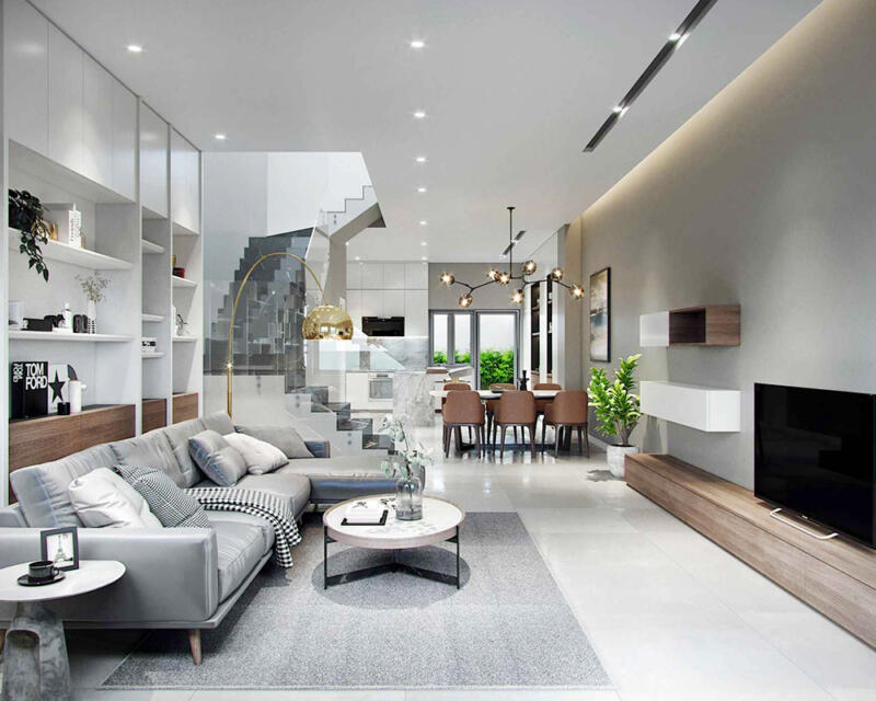 Phòng khách Tết hiện đại