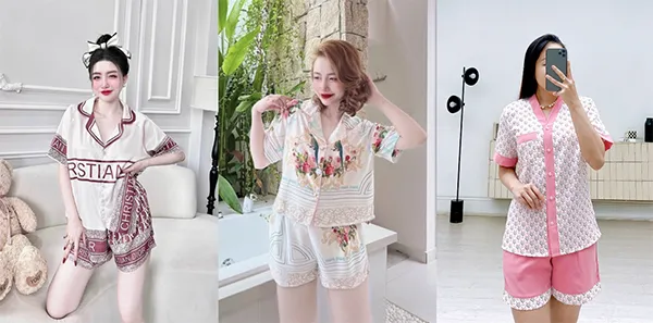 Pijama lụa dáng ngắn