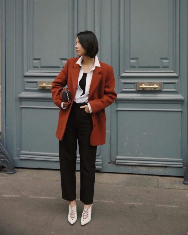 Áo sơ mi phối blazer công sở