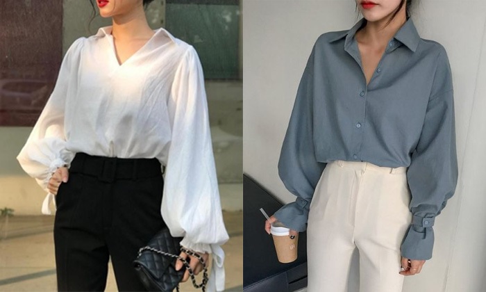 Áo sơ mi oversize thoải mái, phom rộng nhẹ
