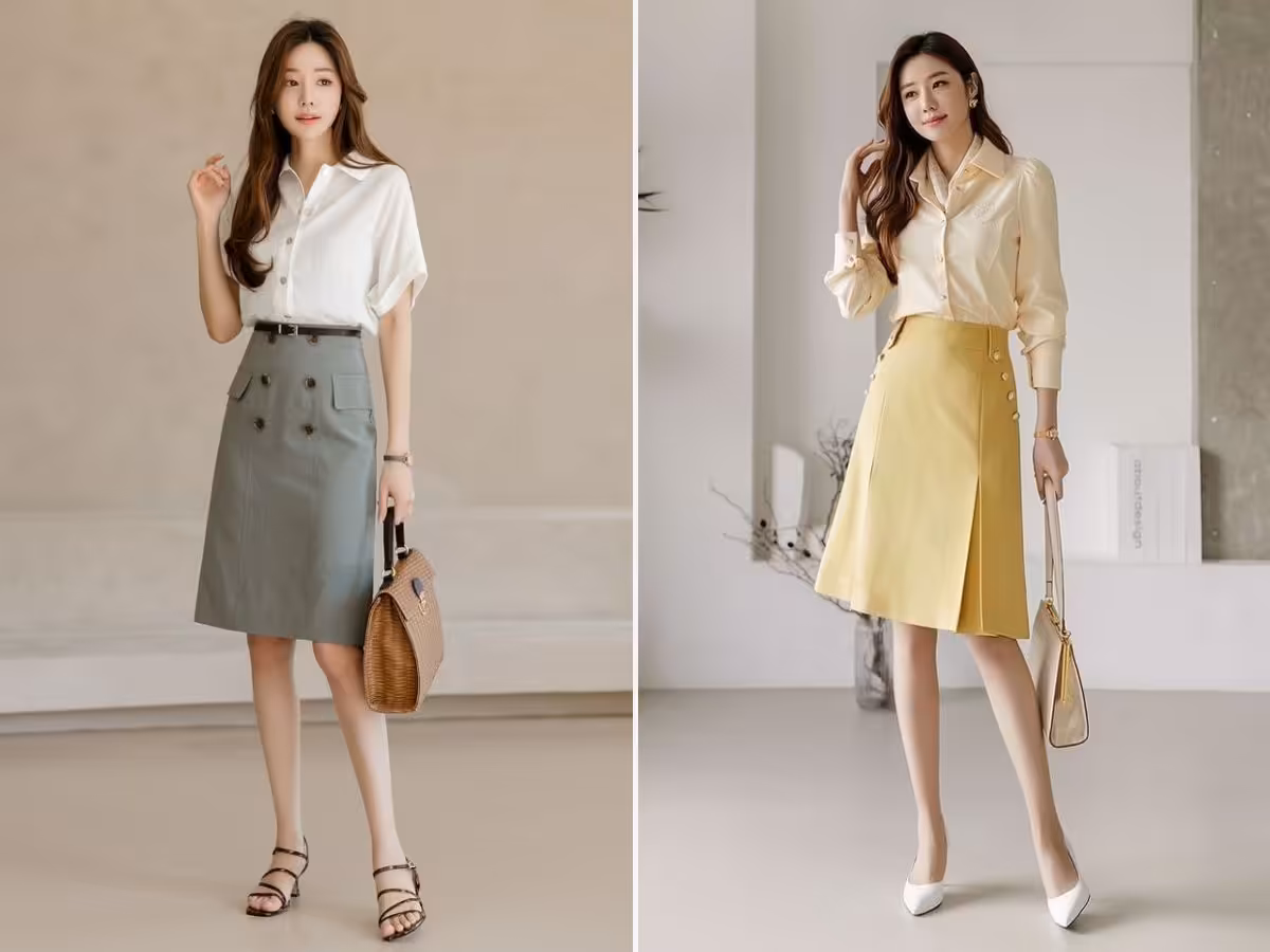 Chân váy chữ A công sở dễ mặc
