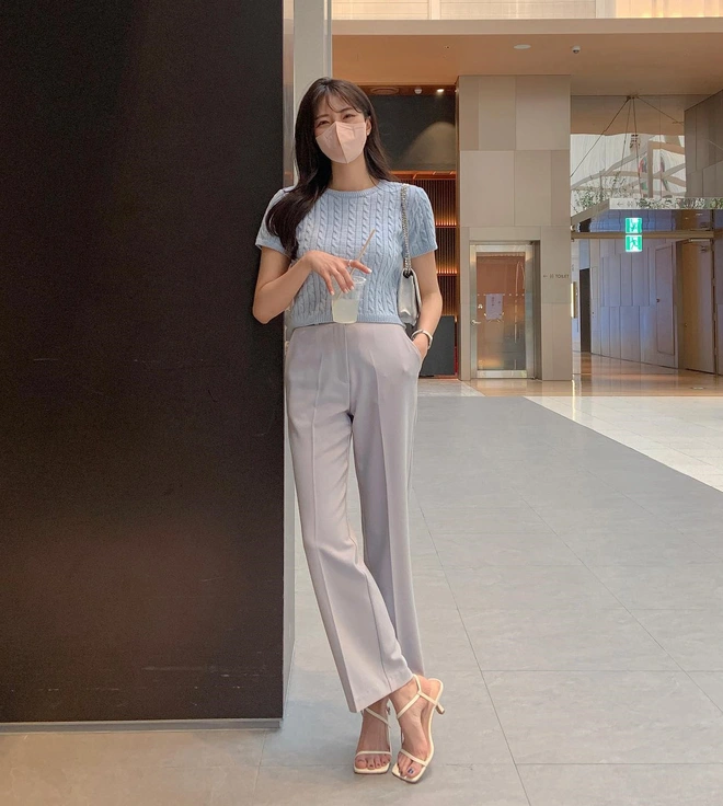 Quần âu trắng kem be hiện đại