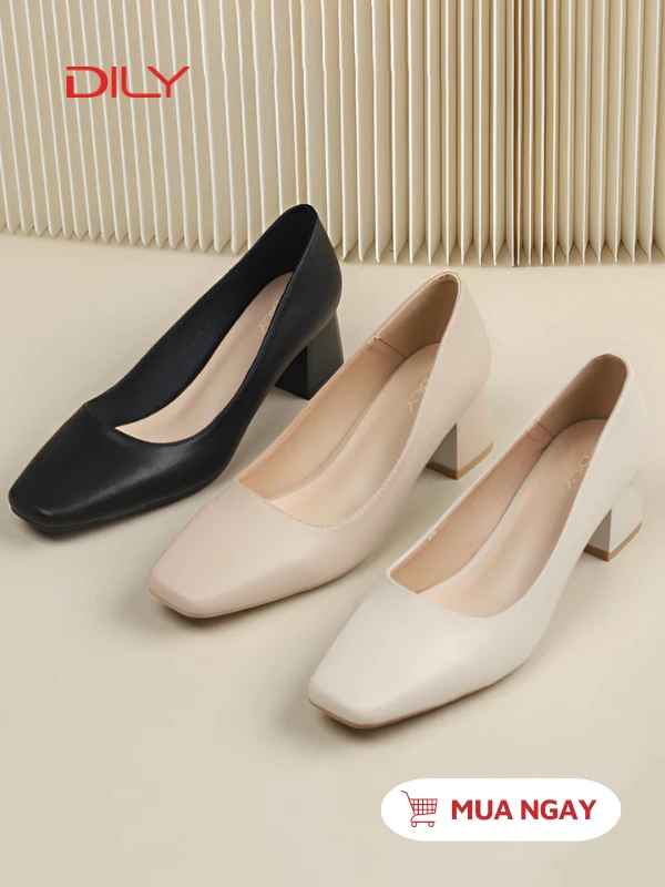 Giày cao gót công sở nữ basic, chất da siêu êm chân AA0388 - DILY