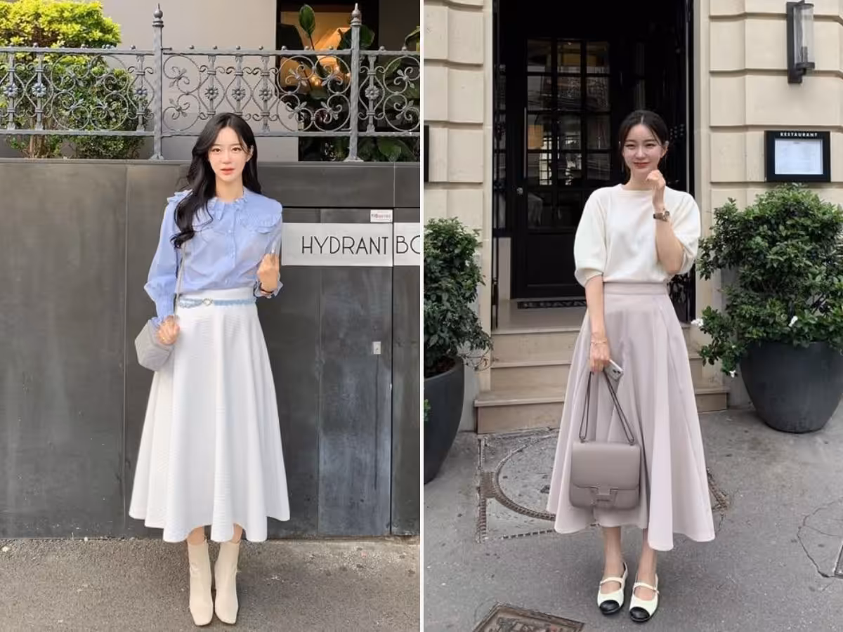 Chân váy công sở phối với giày phù hợp