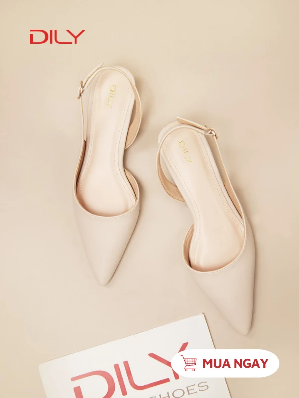 Giày búp bê slingback mũi nhọn cực xinh AA0439