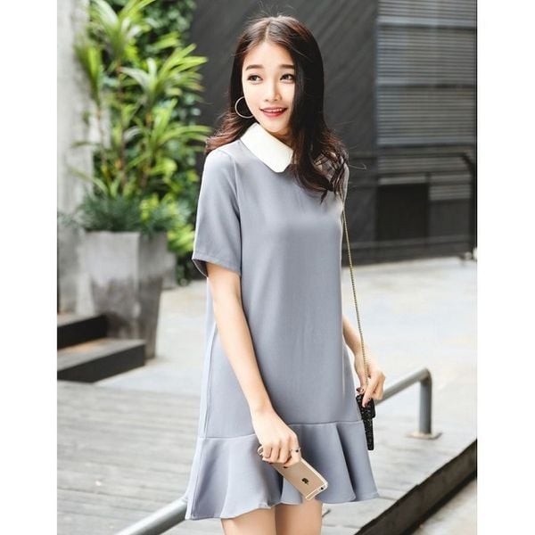Váy dáng suông công sở màu trung tính
