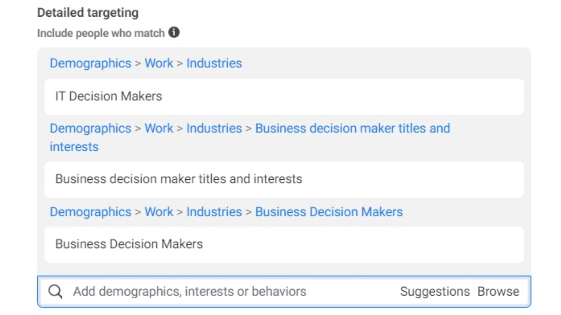 Ví dụ nhắm mục tiêu LinkedIn Ads theo chức danh trong doanh nghiệp công nghệ