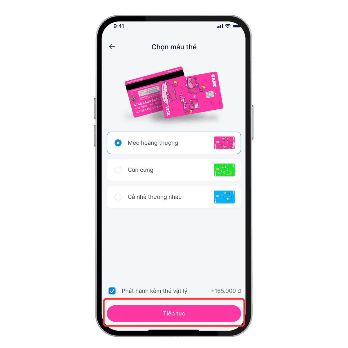 Xác minh danh tính để nhận thẻ