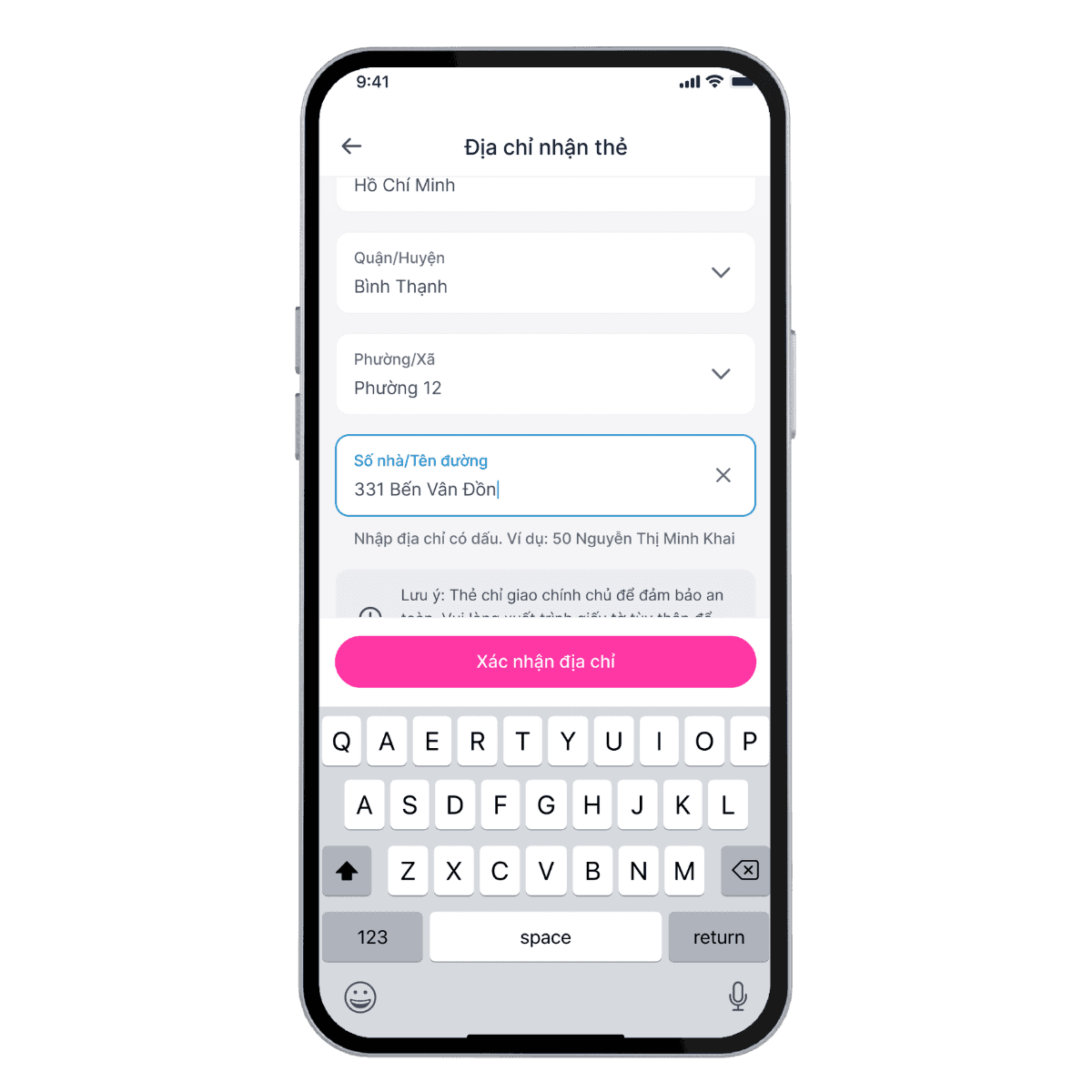 Bổ sung thông tin để phát hành thẻ