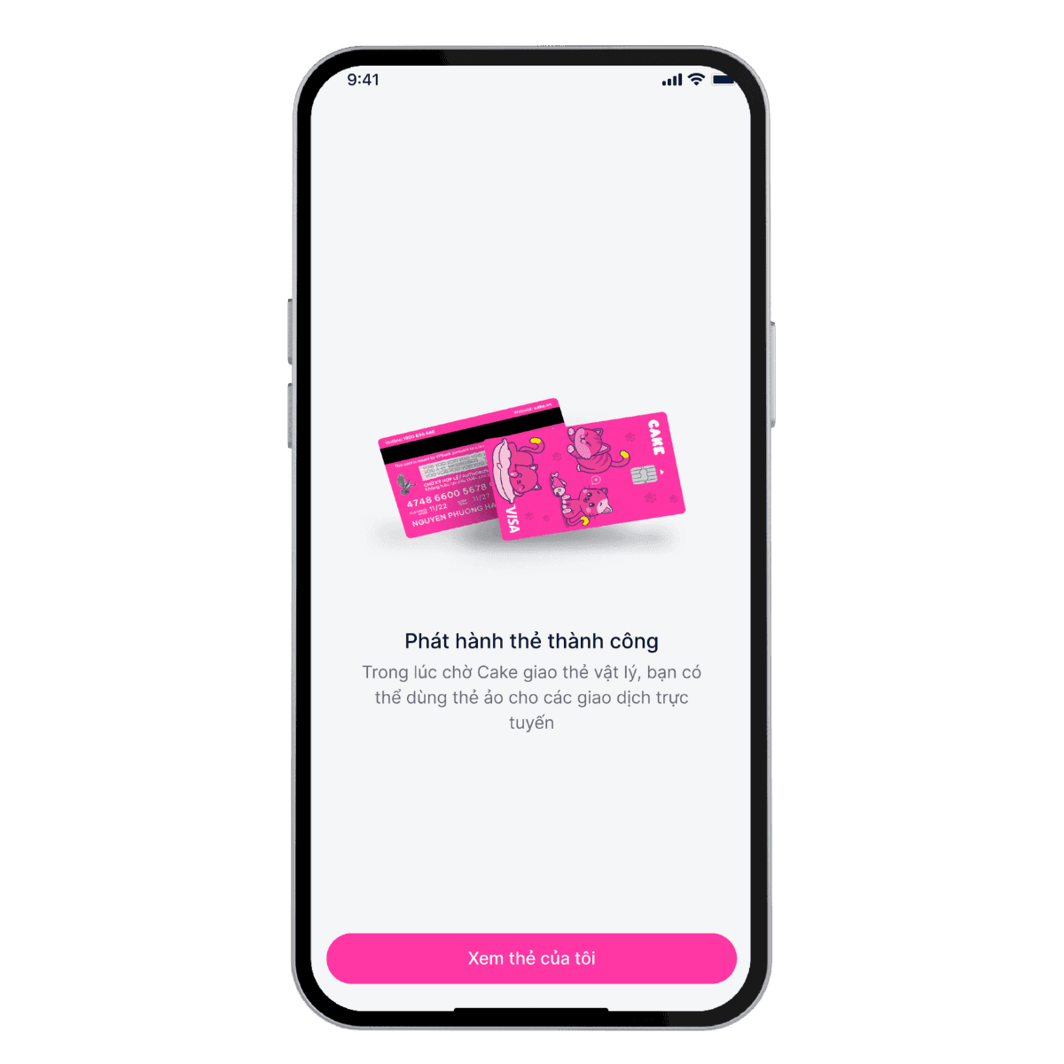 Ký hợp đồng để hoàn tất đăng ký thẻ