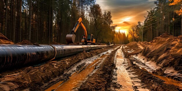 Hình ảnh đường ống vận chuyển dầu khí và hạ tầng liên quan