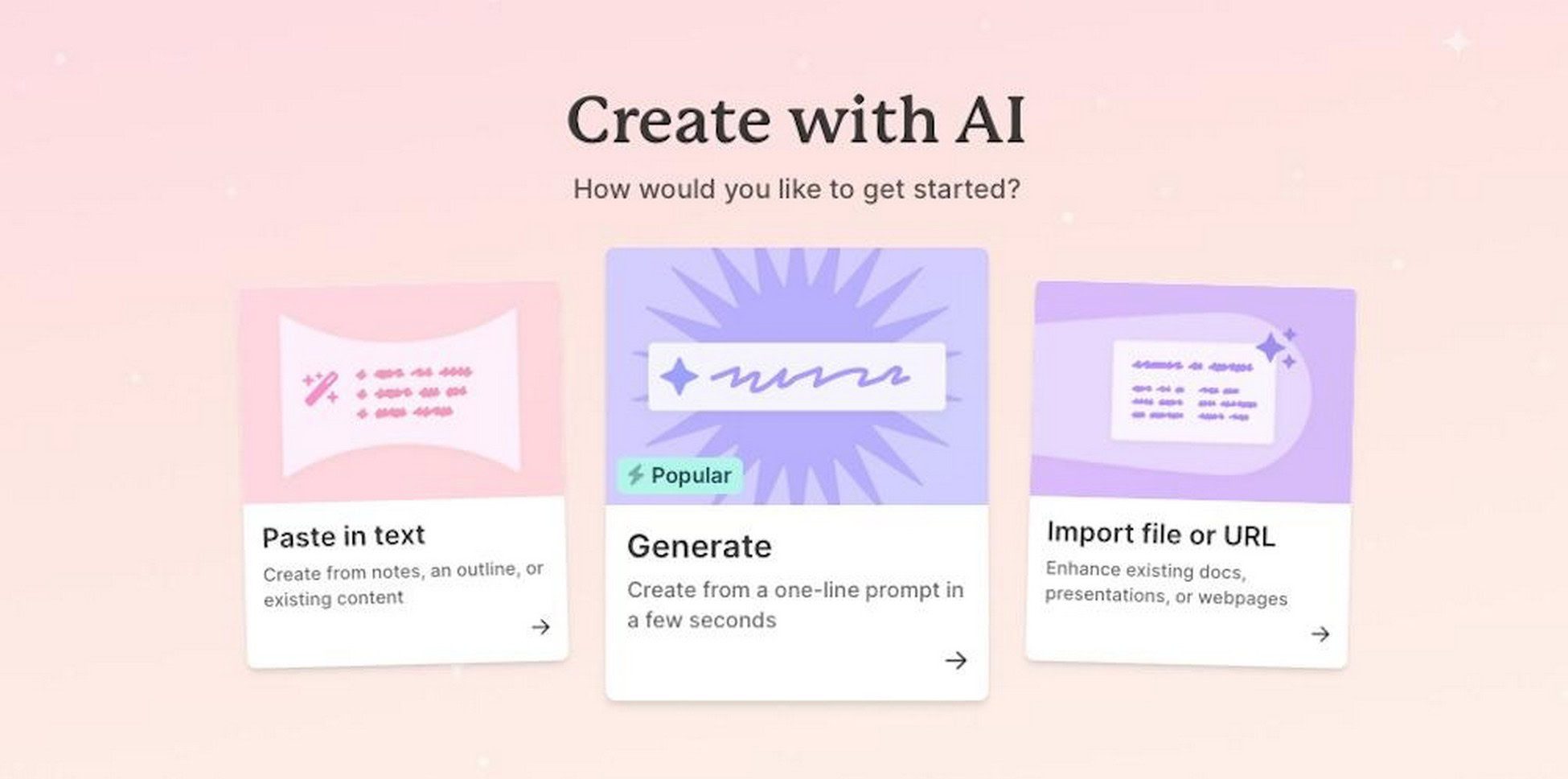 Giao diện tùy chọn và thiết lập trong Gamma AI