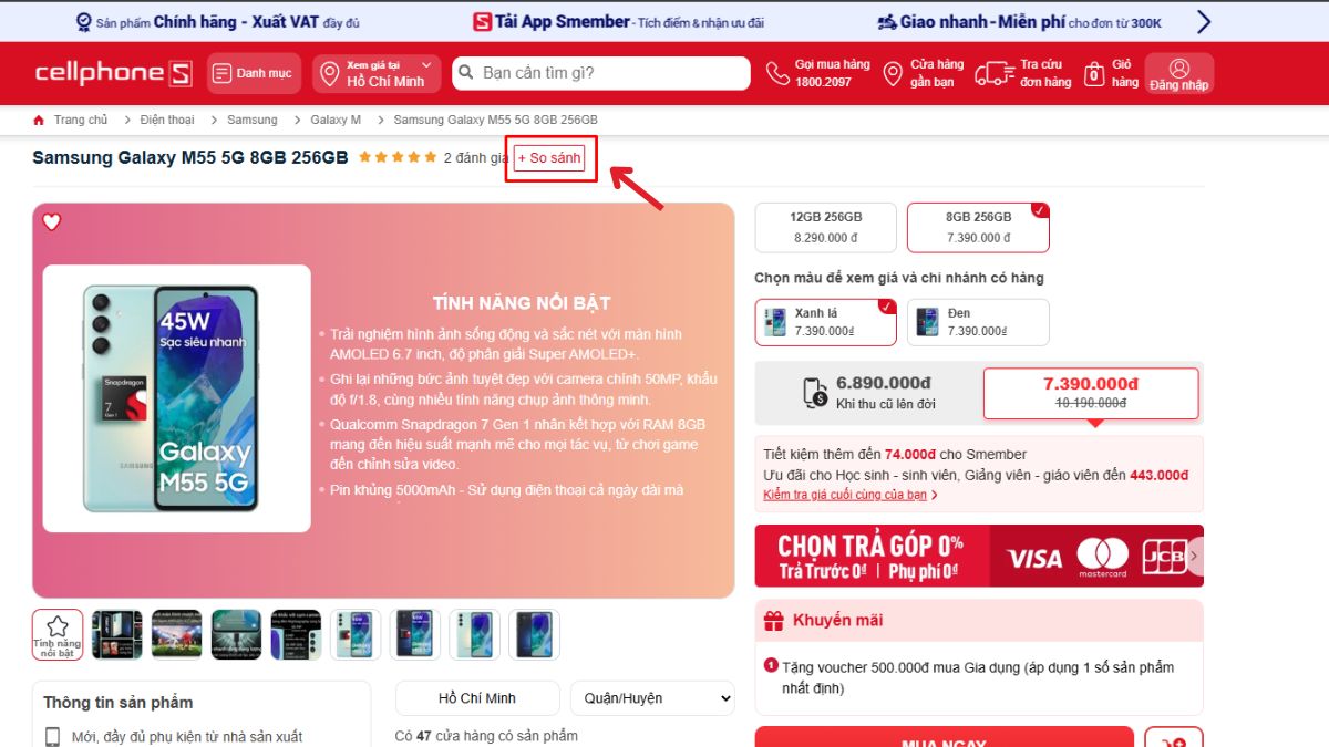 Người dùng so sánh điện thoại