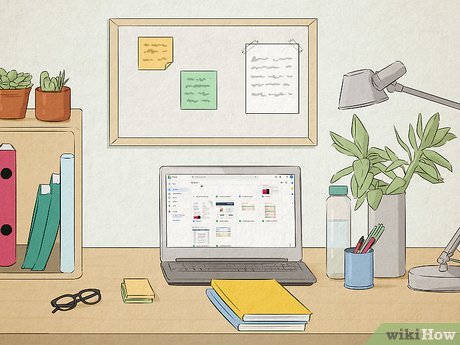Sắp xếp tài liệu học tập và không gian học để tăng khả năng tập trung