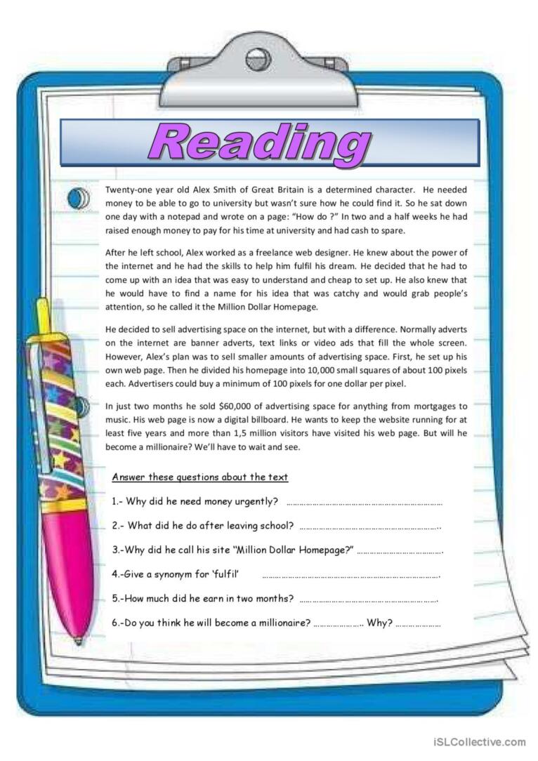 Một người đang đọc tạp chí hoặc bài báo tiếng Anh trên nền sáng