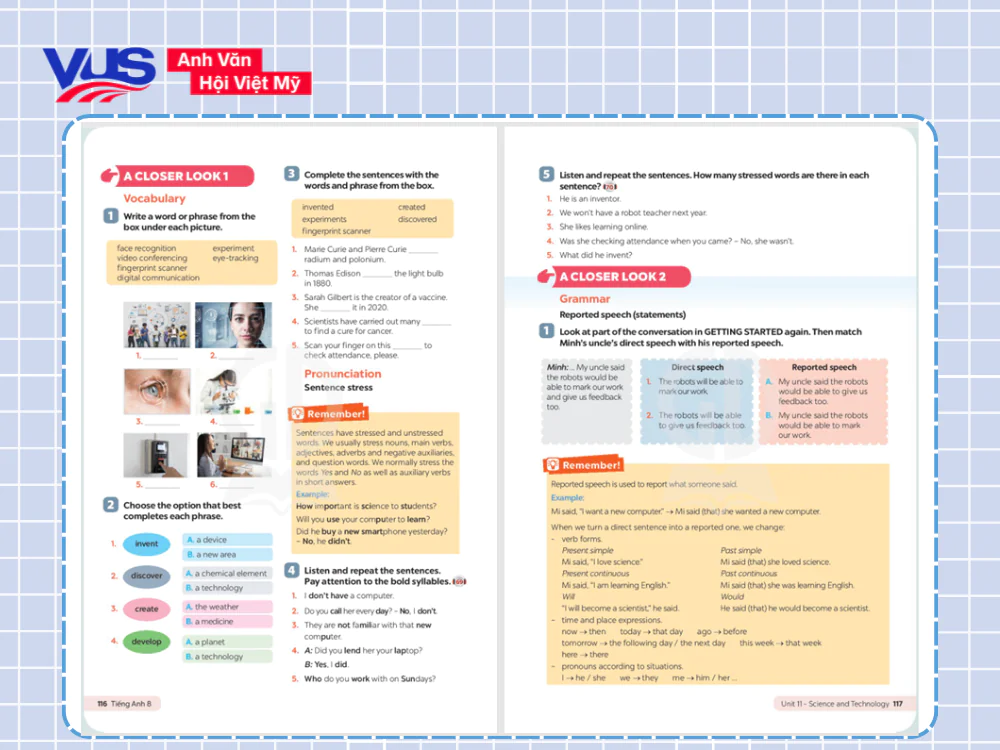 Tiếng Anh 8 Unit 11 A Closer Look 1