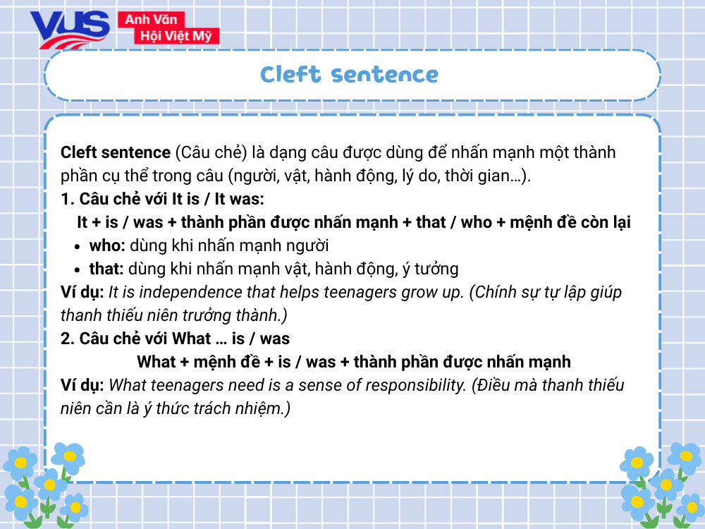 Ngữ pháp cốt lõi tiếng Anh 11 Unit 8