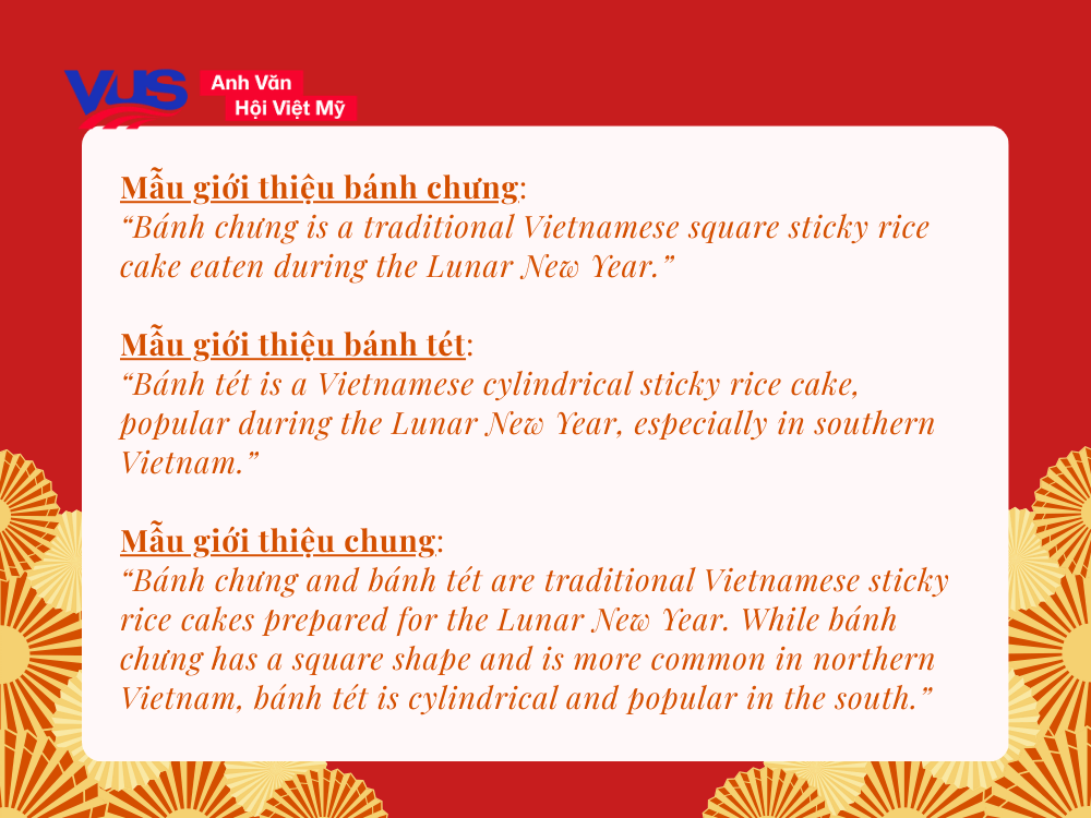 Giới thiệu bánh chưng bằng tiếng Anh
