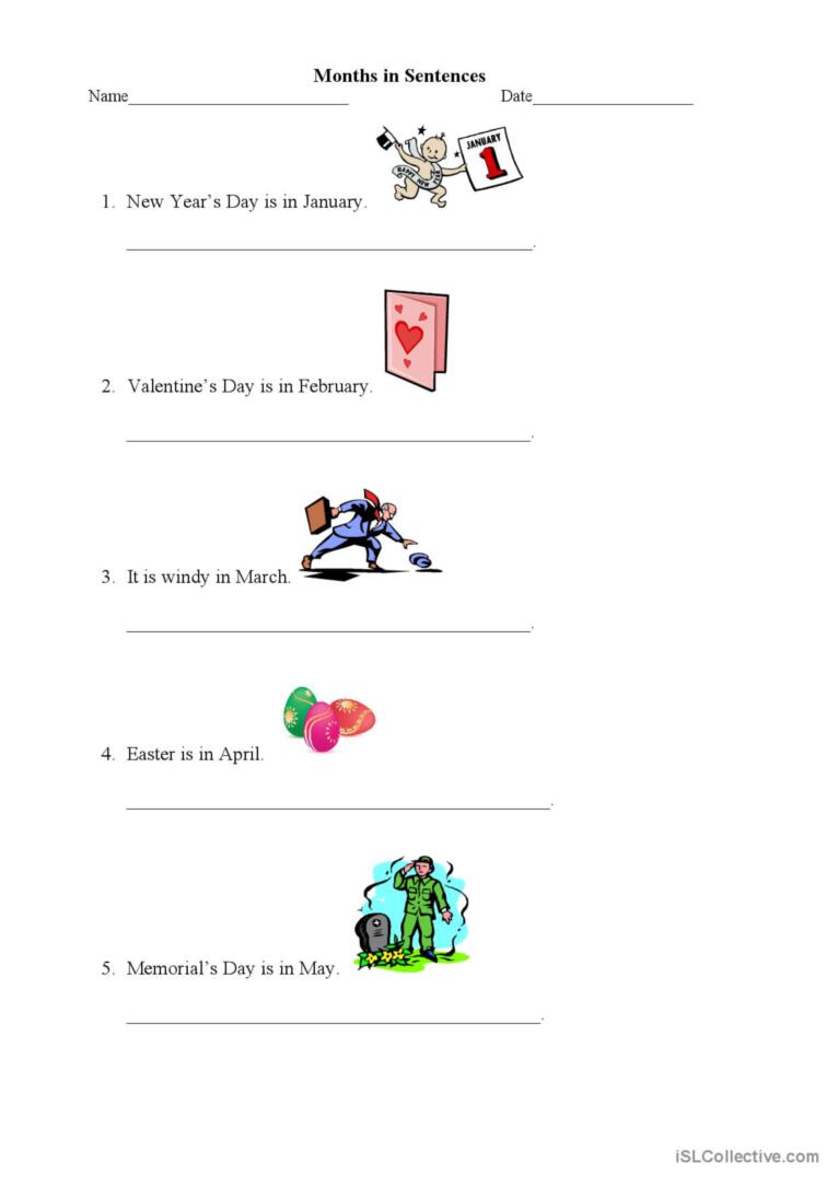 Tháng trong câu giao tiếp