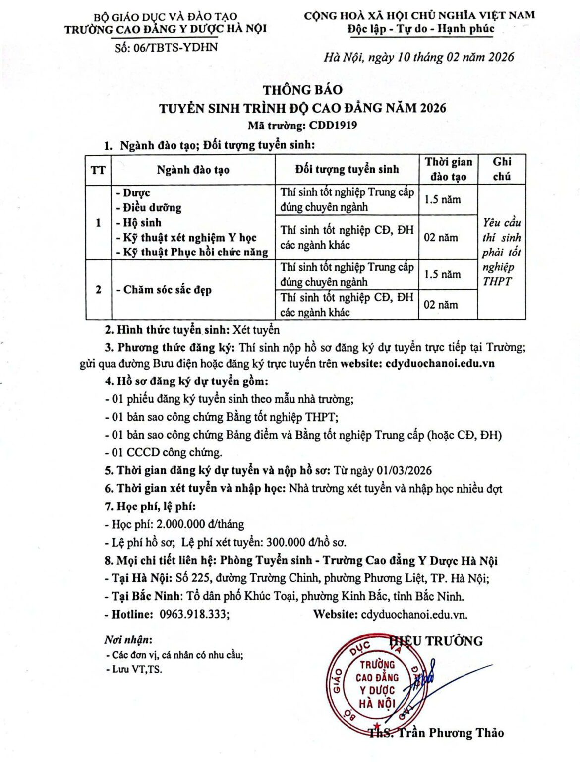 Tuyển sinh cao đẳng chính quy