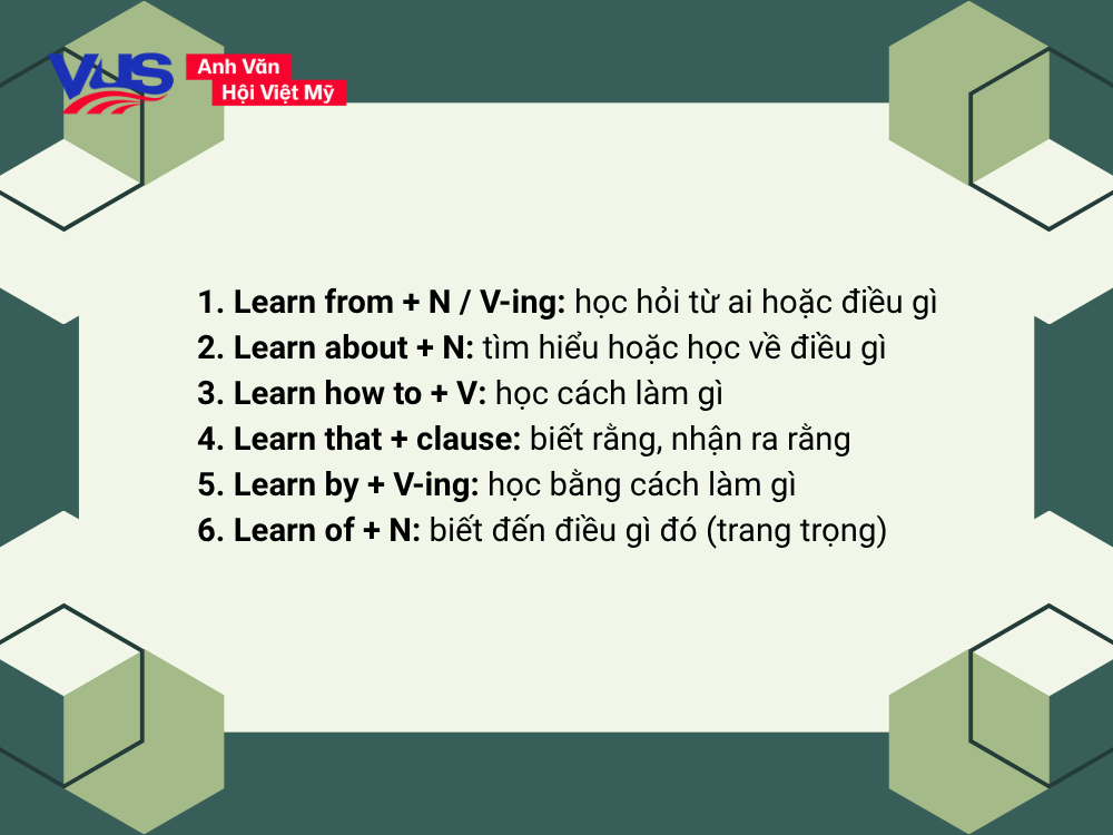 Learn đi với giới từ gì