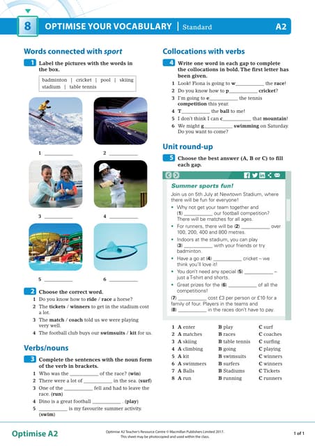 Từ vựng thể thao cơ bản